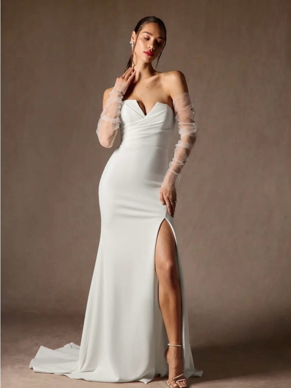 Azazie Mari Diamond White Wedding Dress
